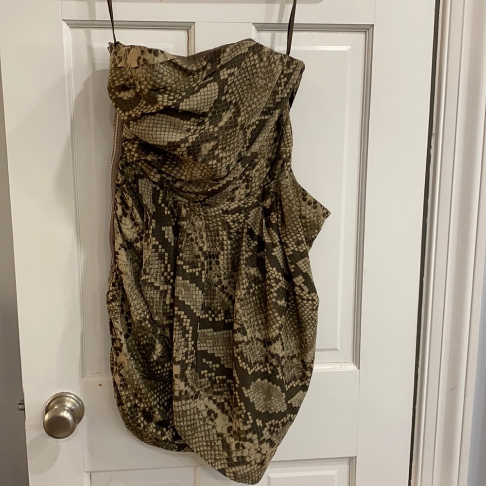 Micheal Kors Snake Print Strapless Dress sz 4